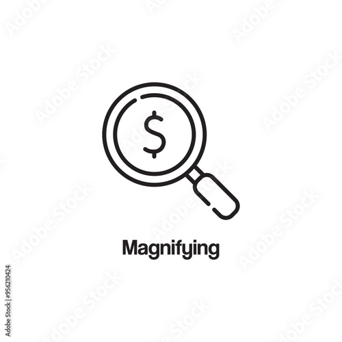 simple black magnifying glass icon design