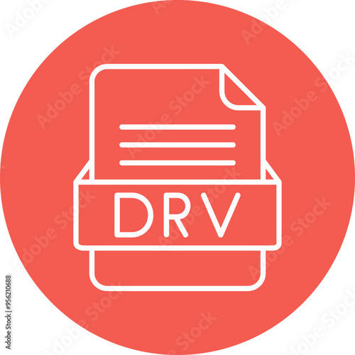 DRV File Format Vector Icon Design