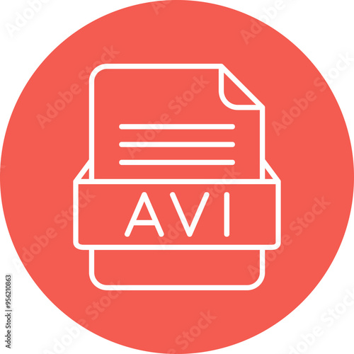AVI File Format Vector Icon Design