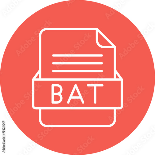 BAT File Format Vector Icon Design