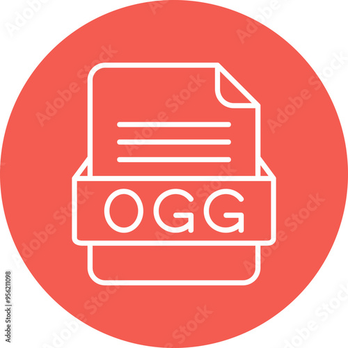 OGG File Format Vector Icon Design