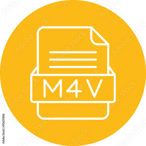 M4V File Format Vector Icon Design