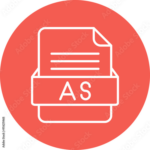 AS File Format Vector Icon Design
