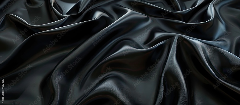 Create a textured background with luxurious black leather and corrugated folds featuring a cow skin texture for a sophisticated copy space image Create a textured background with luxurious black leather and corrugated folds featuring a cow skin texture for a sophisticated copy space image