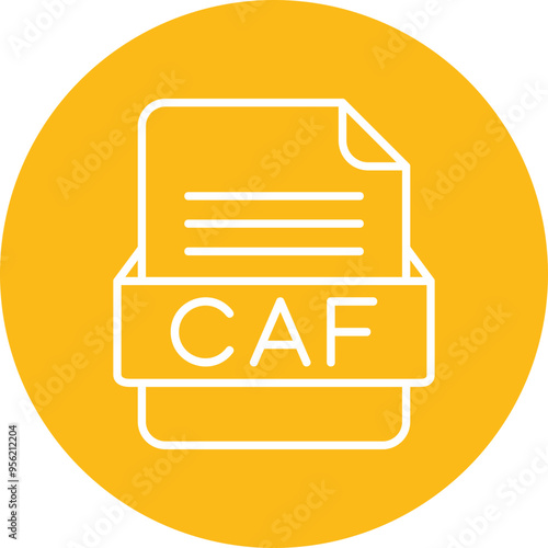 CAF File Format Vector Icon Design