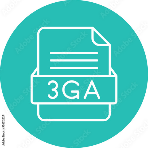 3GA File Format Vector Icon Design