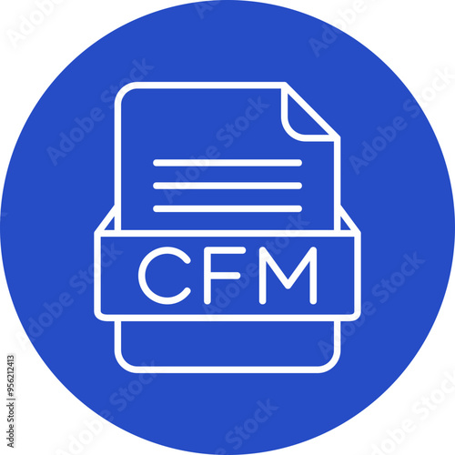 CFM File Format Vector Icon Design