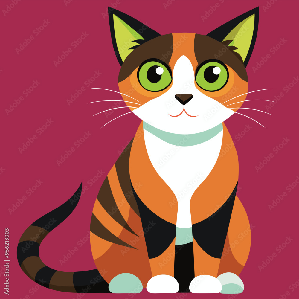 Fototapeta premium cat vector and cartoon cat illustration cute baby cat
