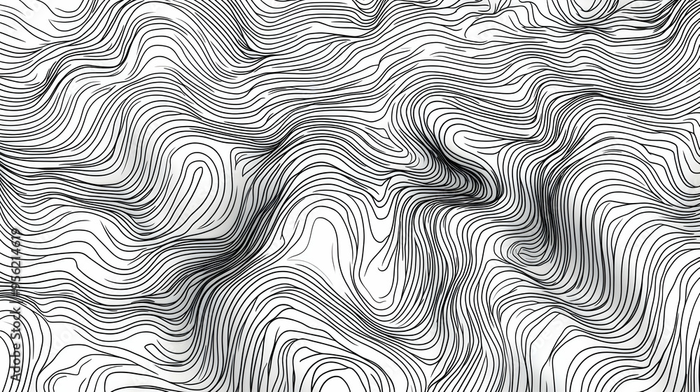 Abstract Wavy Lines Black and White Pattern Abstract Wavy Lines Black and White Pattern