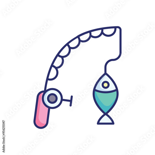 Fishing Rod icon vector stock illustration