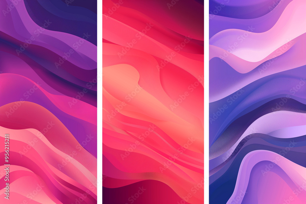 Fototapeta premium set of vector gradient backgrounds with abstract elements