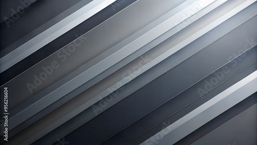 Metallic diagonal stripes background, dark grayscale tones, modern industrial design with copy space