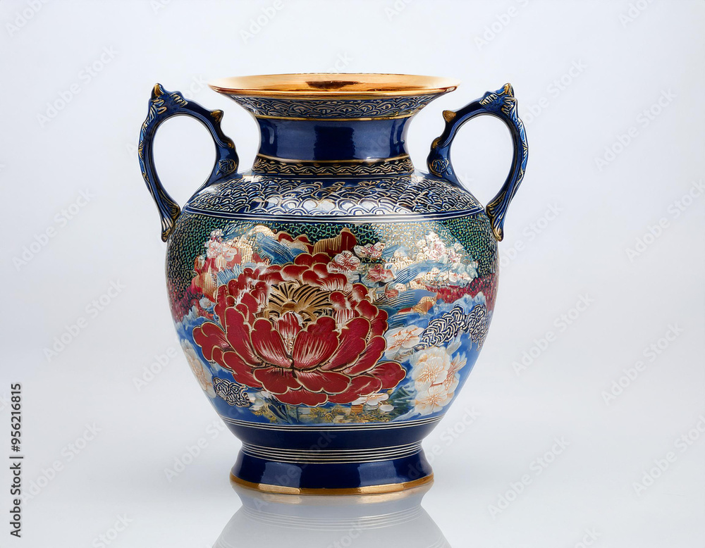 Yuan Dynasty Blue and White Dragon Jar isolated on white Yuan Dynasty Blue and White Dragon Jar isolated on white