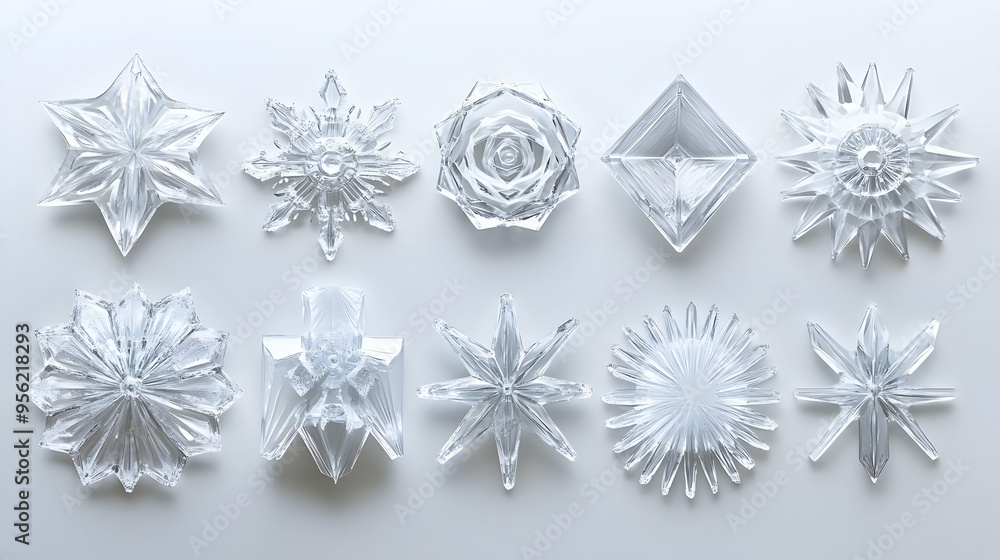 Crystal Snowflake Ornament Collection Winter Holiday Decor Crystal Snowflake Ornament Collection Winter Holiday Decor