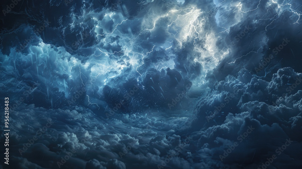 Summer storm bringing thunder lightnings and rain Summer storm bringing thunder lightnings and rain