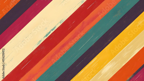 Wallpaper Mural Abstract Retro Diagonal Striped Pattern Torontodigital.ca