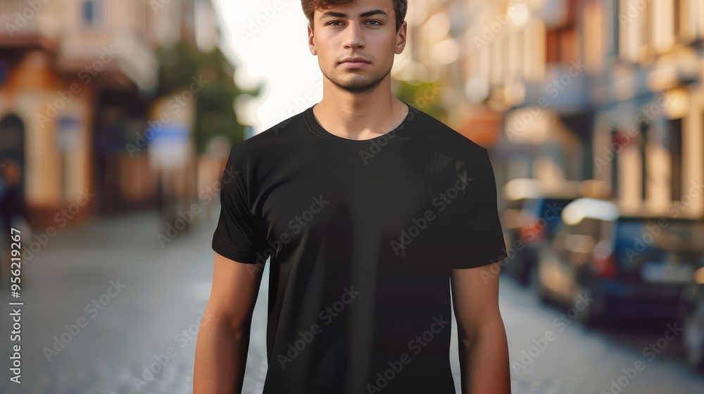Generative AI creates a realistic 4K t-shirt mockup. Generative AI creates a realistic 4K t-shirt mockup.