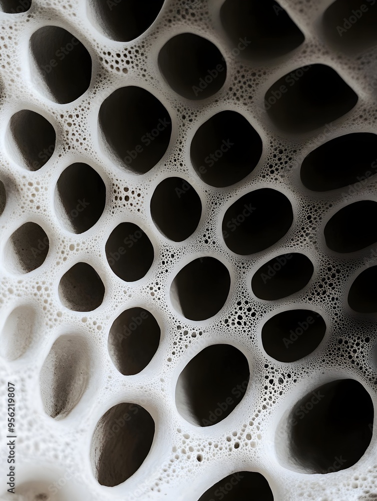 Close-up of a honeycomb structure with deep, repetitive holes, evoking a sense of unease