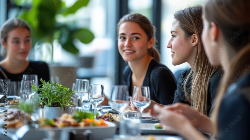 Employees sharing insights during a lunch meeting, fostering a relaxed environment for collaboration and idea exchange. Employees sharing insights during a lunch meeting, fostering a relaxed environment for collaboration and idea exchange.