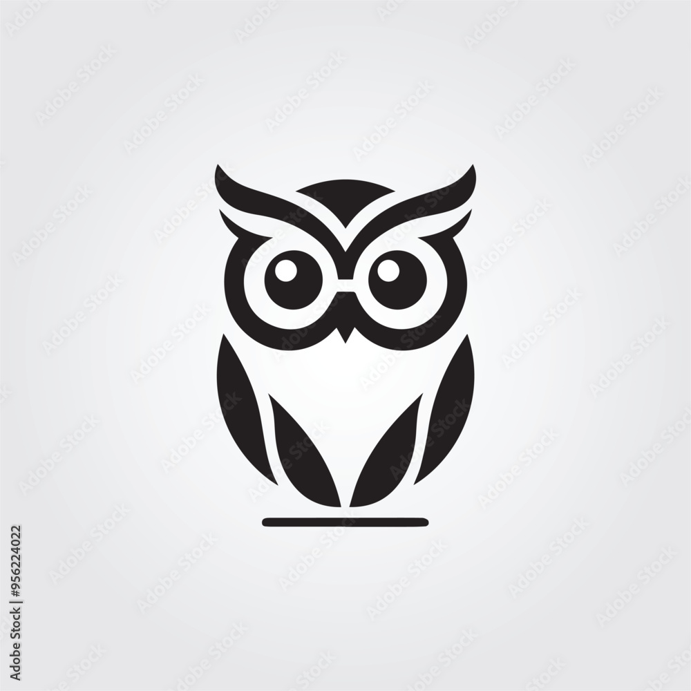 Obraz premium owl logo animal simple line owl vector logo design template owl bird planet logo abstract design template Simple owl head logo design vector baby owl logo icon cute animal vector owl logo vector, owl 
