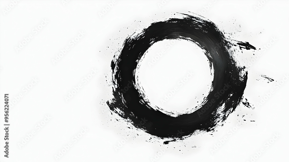 Abstract Black Ink Circle On White Background Abstract Black Ink Circle On White Background