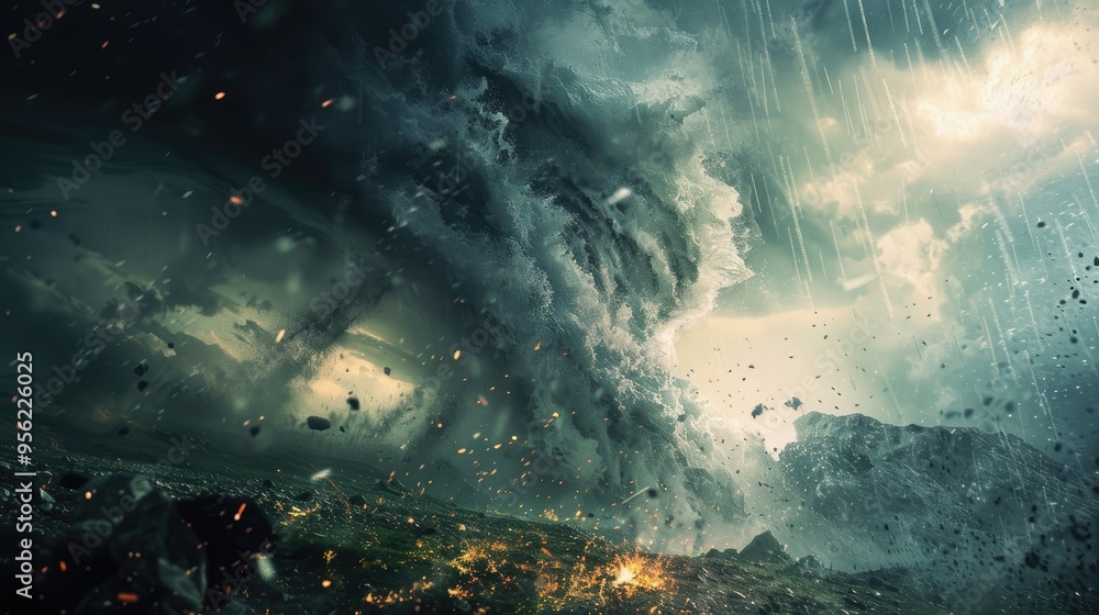 Fototapeta premium storm tempest cyclone very bad weather