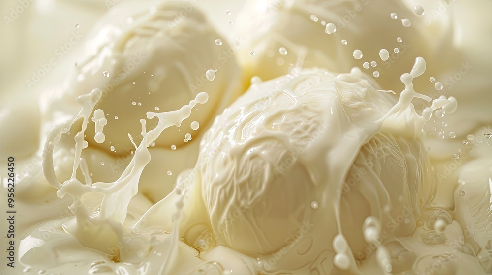 Fototapeta premium production of buffalo mozzarella from Campania in a dairy
