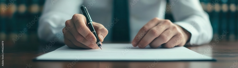 Obraz premium Ghostwriter crafting historical narratives at a state historical society office