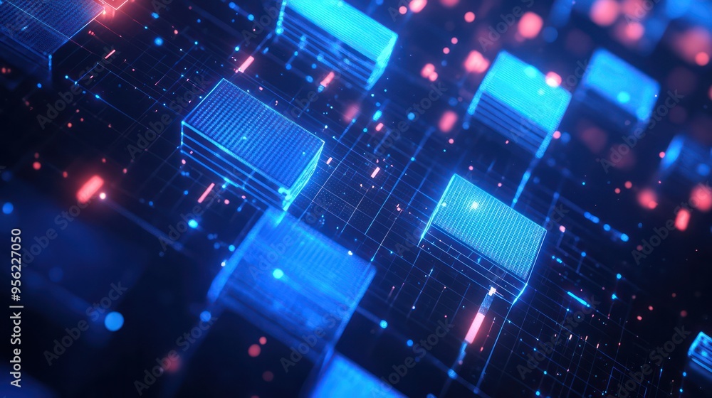 Design Template of Cube in Bright Neon Colors