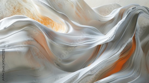 The white pocket waves with white and orange striaes photo