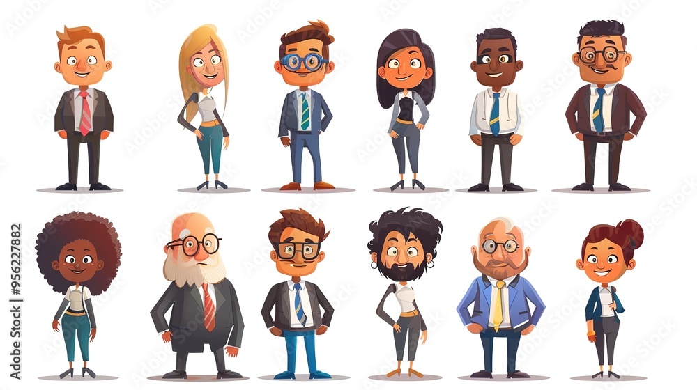 Stunning Cartoon Business People and Characters: A Dynamic and Creative Workplace Visual. Showcasing Professionalism and Imagination. Stunning Cartoon Business People and Characters: A Dynamic and Creative Workplace Visual. Showcasing Professionalism and Imagination.