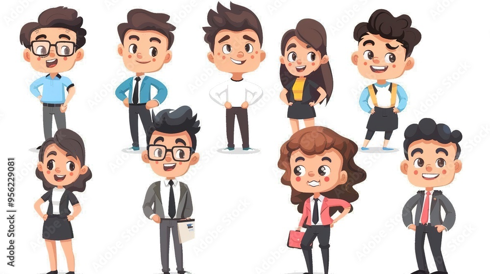Stunning Cartoon Business People and Characters: A Dynamic and Creative Workplace Visual. Showcasing Professionalism and Imagination. Stunning Cartoon Business People and Characters: A Dynamic and Creative Workplace Visual. Showcasing Professionalism and Imagination.