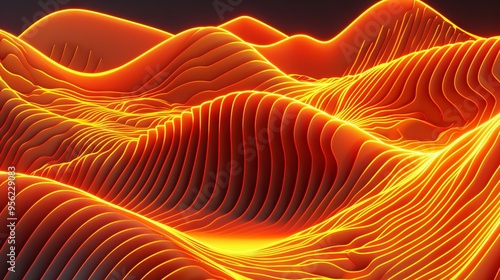 Glowing Digital Waves photo