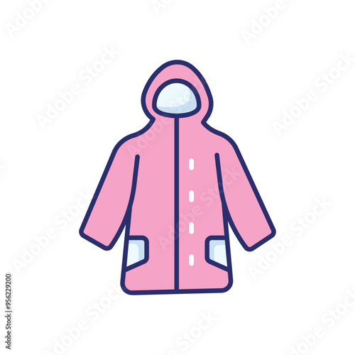 Rain Poncho icon vector stock illustration