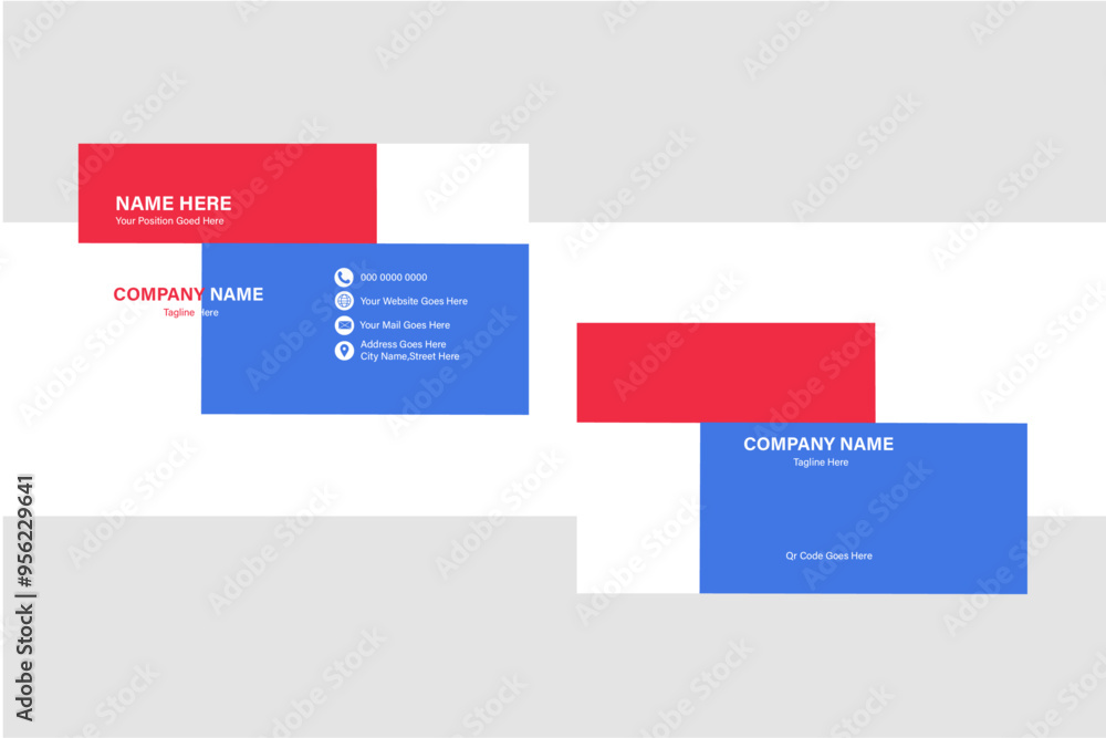 marketing busniess card design with red and blue marketing busniess card design with red and blue