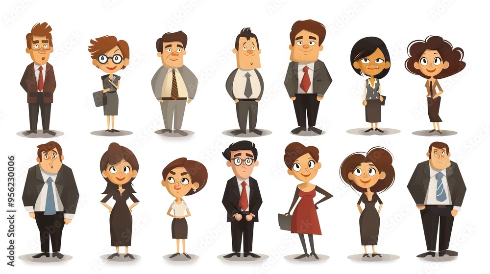 Stunning Cartoon Business People and Characters: A Dynamic and Creative Workplace Visual. Showcasing Professionalism and Imagination. Stunning Cartoon Business People and Characters: A Dynamic and Creative Workplace Visual. Showcasing Professionalism and Imagination.