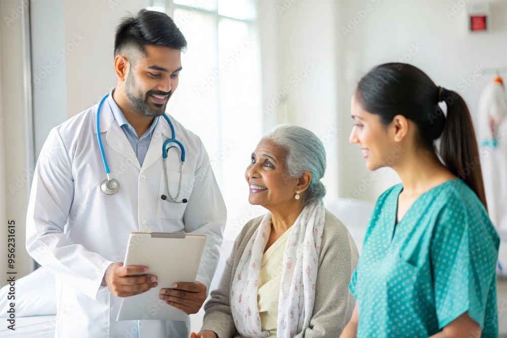 Healthcare Professional in Indian Hospital - An Indian healthcare professional interacting with patients in a hospital setting.
Healthcare Professional in Indian Hospital - An Indian healthcare professional interacting with patients in a hospital setting.