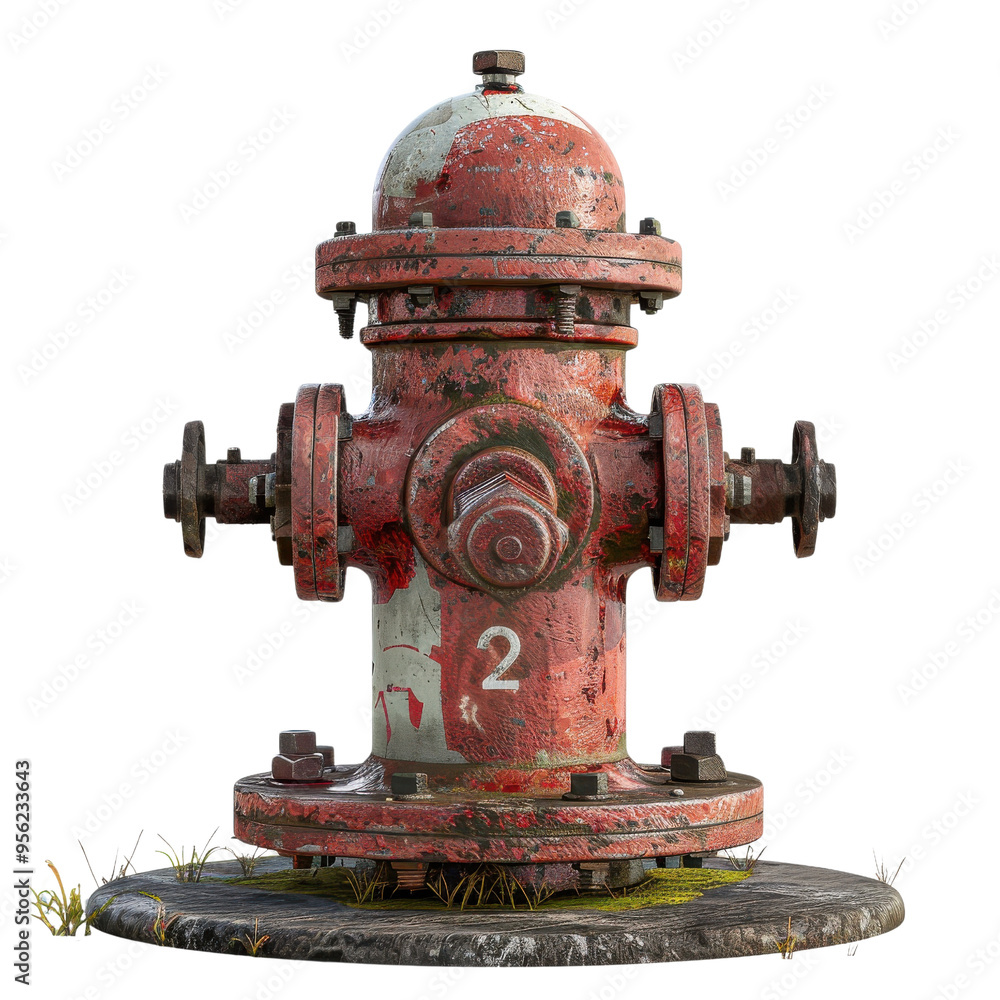A weathered red fire hydrant stands on a grassy patch, showcasing its rustic charm and urban utility. A weathered red fire hydrant stands on a grassy patch, showcasing its rustic charm and urban utility.