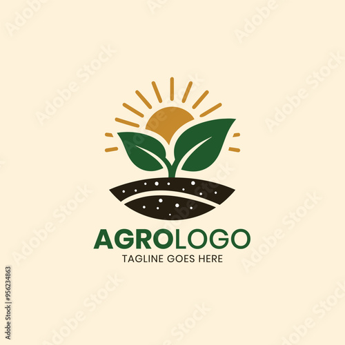 Organic Agriculture Branding Logo and Minimalist Plant logo
