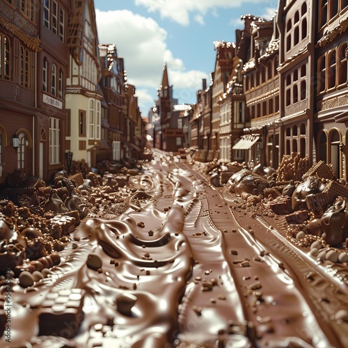 Surreal Chocolate Cityscape photo