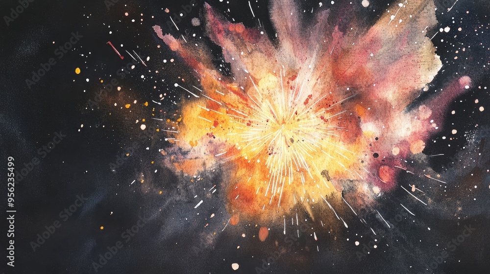 Fototapeta premium Watercolor Galaxy Illustration