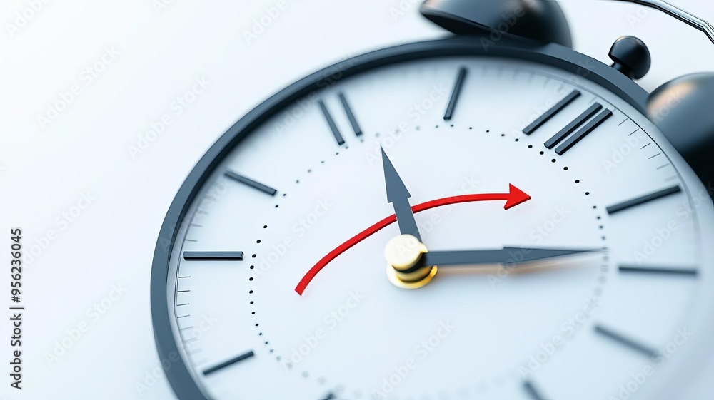 Interest rate symbol with a downward arrow on a clock face, time running out on savings Interest rate symbol with a downward arrow on a clock face, time running out on savings