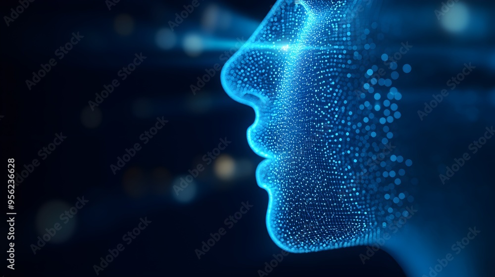 Voiceprint patterns overlaid with AI circuitry in a sleek double exposure, representing the fusion of human and machine intelligence, in high-definition detail Voiceprint patterns overlaid with AI circuitry in a sleek double exposure, representing the fusion of human and machine intelligence, in high-definition detail