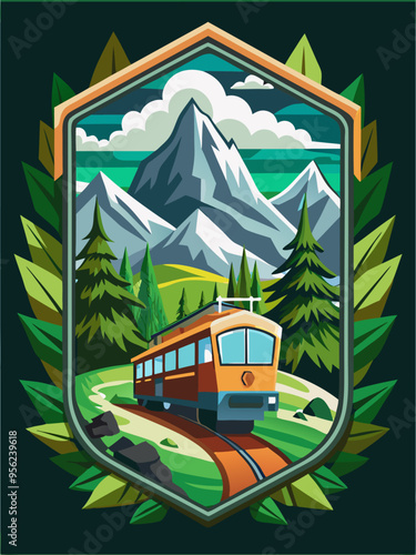 A Train Journey Through Majestic Mountains