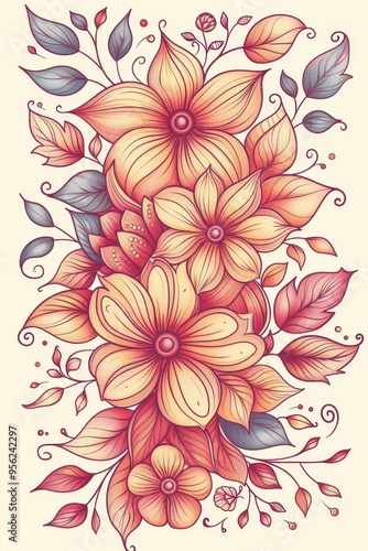 Delicate Floral Bouquet with a Watercolor Effect