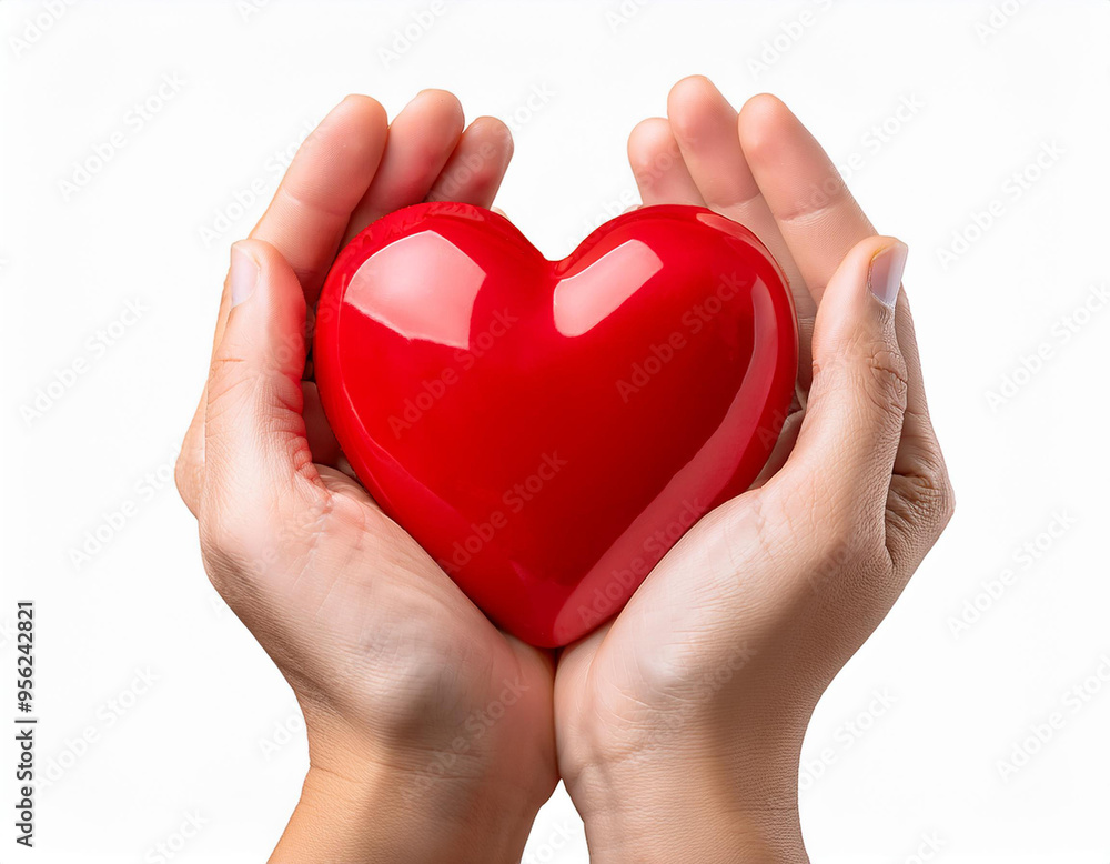 an image of red engagement box holding by hand of young girl an image of red engagement box holding by hand of young girl