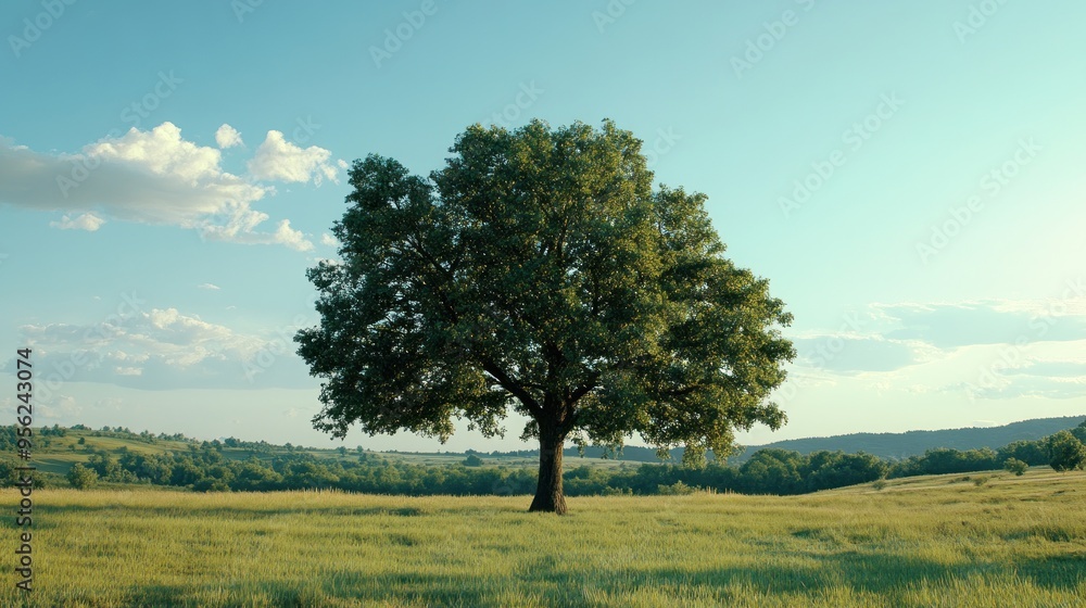 Solitary Tree in a Verdant Meadow Solitary Tree in a Verdant Meadow
