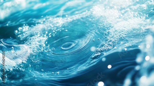 Serene Water Waves with Bubbles Forming Concentric Circles in Ultra HD Resolution