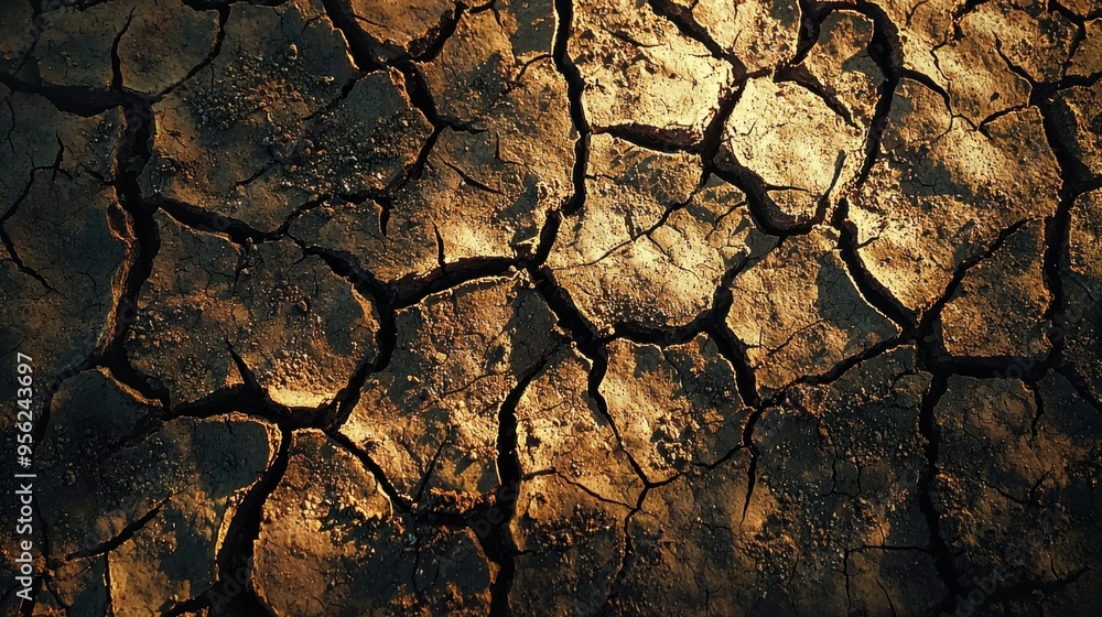 Cracked Parched Earth Showcasing Severe Drought Conditions Highlighting Environmental Changes and Land Degradation Cracked Parched Earth Showcasing Severe Drought Conditions Highlighting Environmental Changes and Land Degradation