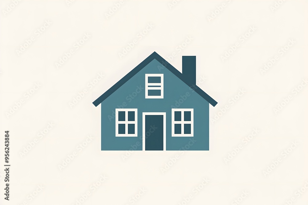 Stylized illustration of a house in a minimalist design. Stylized illustration of a house in a minimalist design.